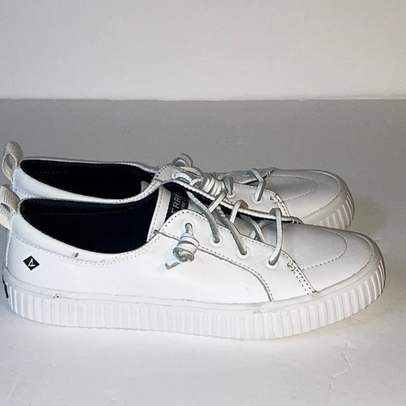 Sperry, White Leather Sneakers, Women’s Size 7. - Picture 7 of 11
